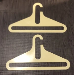 Vintage MCM / Mod / Space Age Cream Colored Plastic Clothes Hangers - Lot of 2 - Picture 1 of 7