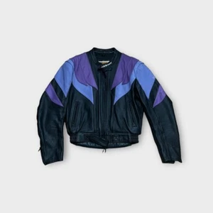 vintage sanmaru leather moto heavy bomber jacket - Picture 1 of 7