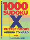 Panda Puzzle Boo 1000 Sudoku X Puzzle Books - Medium To Hard - Book  (Paperback)