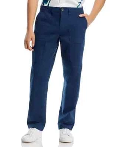 PS Paul Smith Loose Fit Pants Men's 34 Blue Pocket Belt Loops Button Zip Closure - Picture 1 of 16