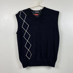 Sunice Bantry Windstopper Argyle V-Ausschnitt Golf Wolle Pullover Weste Herren L Large grau - Bild 1 von 12