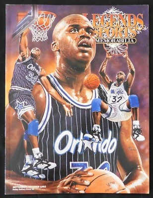 Revista Legends Sports Memorabilia - Shaquille O'Neal septiembre/octubre 1993 con todas las tarjetas Foto 1 de 4