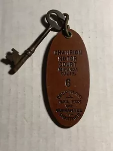 Champion Motor Court Hotel Motel Key Fob & SKELETON Key #6 Miranda CA VERY RARE - Picture 1 of 2