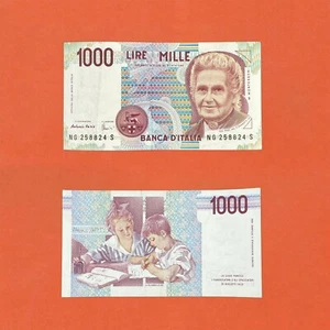 Billet 1000 Lire Montessori 3 octobre 1990 Italie Série S - Foto 1 di 2