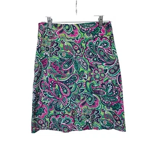 Talbots Damen leichter gefütterter Bleistiftrock 4 Petite Career bunt Paisley - Bild 1 von 6