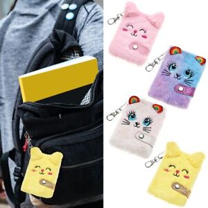 Supply Label Pendant Keychain Furry Cat Memo Pad Cartoon Cat Plush Notebook