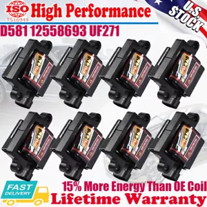 D581 High Performance Ignition Coil Pack Square For Chevy GMC 4.8/5.3L 6.0L 8.1L - Picture 1 of 15