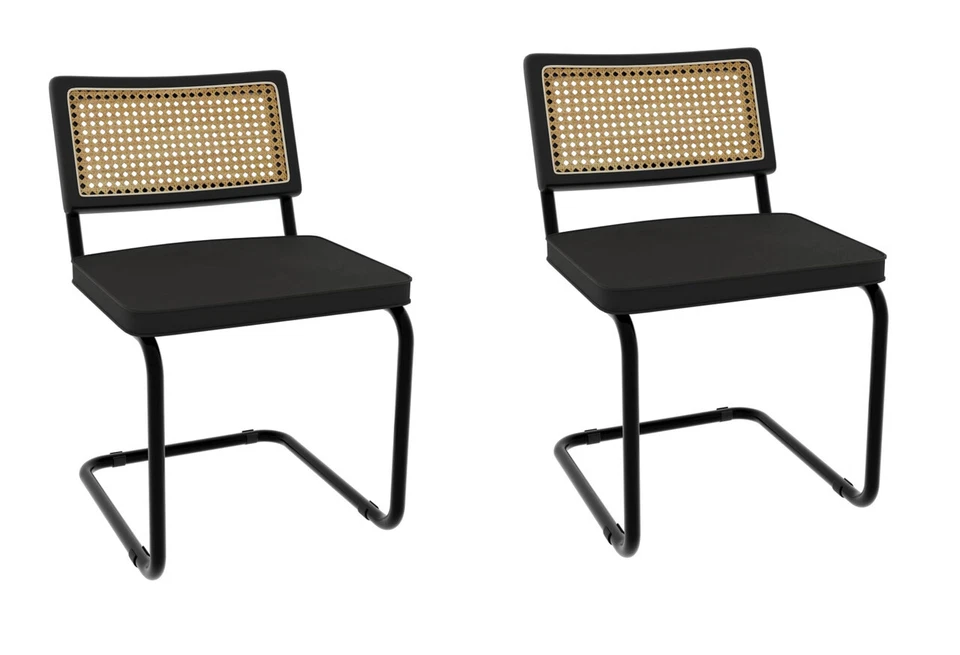 2 pcs Stools Rattan Back Dining Chair Woven Rattan Dining Chair - Image 1 of 4