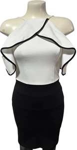 XOXO Women's Dress NWT NEW Colorblocked Cold-Shoulder Dress Size XS - Office - Picture 1 of 14