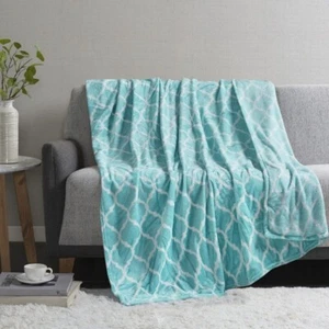Madison Park übergroß 60 x 70 Ogee-Print Aqua Throw T4103707 - Bild 1 von 7