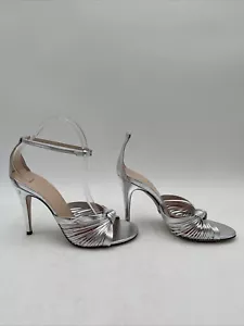Women’s Gucci Crawford Metallic Leather Sandals Silver Size 38.5 - Picture 1 of 7
