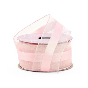 Pink Satin Middle Sheer Wired Ribbon - 1 1/2in. x 10 Yds (pm4823805) - Picture 1 of 1