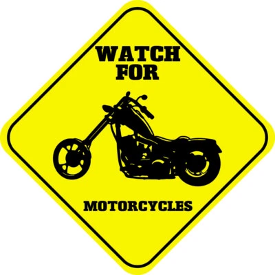 Yellow Aluminum Crossing Sign Watch for Motorcycles Cross Xing Style B - image 1 of 4