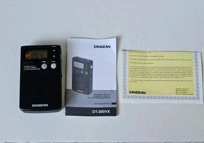 Radio de bolsillo portátil estéreo Sangean DT-200X AM/FM negra - nueva con caja probada funcionando Foto 1 de 4