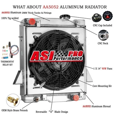 3 Row Radiator+Shroud Fan Relay For 1969-74 Triumph TR6 1967-1968 TR250 2.5L MT Foto 1 de 4