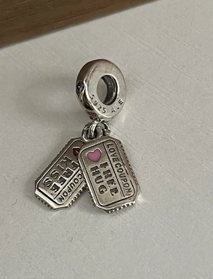 Pandora S925 Plata Esterlina Amor Cuelga Libre Abrazo Rosa Beso Foto 1 de 3