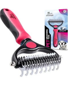 Cepillo de deshedding Pat Your Pet - Rastrillo inferior de doble cara para perros y gatos - Imagen 1 de 9