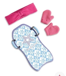NIB American Girl Sledding Adventures Accessories NEW Sled, Mittens, Headband - Picture 1 of 5