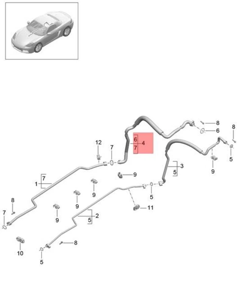 Genuine PORSCHE 718 Boxster Cayman 982 Suction Line 9A257309903 - Изображение 1 из 1