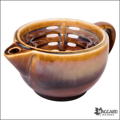 Rasoi Maggard - Scuttle, ciotola in pelle (riscaldata) ceramica marrone con manico tazza - Immagine 1 di 4