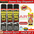 3x Hammerite Underbody Seal With Waxoyl Black Underseal Aerosol Spray 600ml
