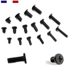 Vis acier inox noir tête plate cruciforme croix M1.4 M2 M2.5 M3 - 20 pcs