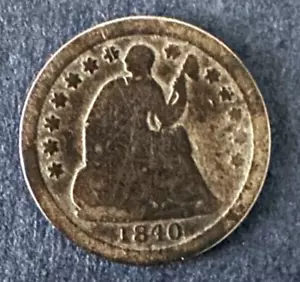 1840-O Seated Liberty halber Dime getönt -- G/AG - Bild 1 von 2