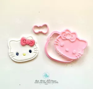 Hello Kitty Set Gattino Gatto Cookie Cutter Formine Biscotti 7/8 - Picture 1 of 1