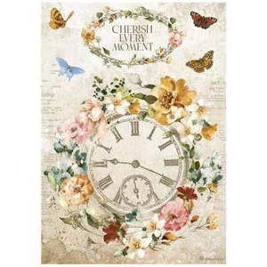 Stamperia A4 RICE PAPER - GARDEN OF PROMISES - CHERISH EVERY MOMENT, Decoupage - Picture 1 of 1