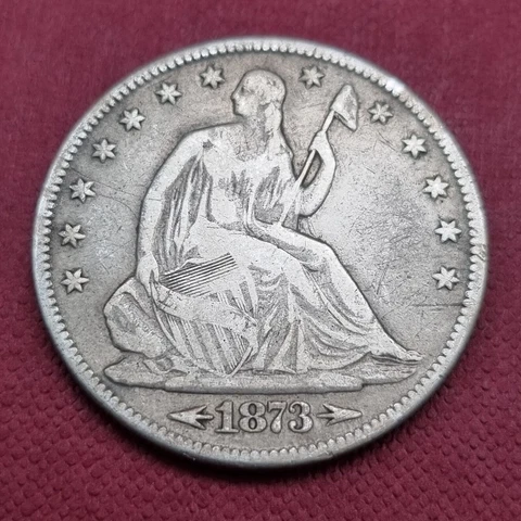 1873 Seated Liberty Half Dollar 50c Better Grade VF - XF #46818 Cover