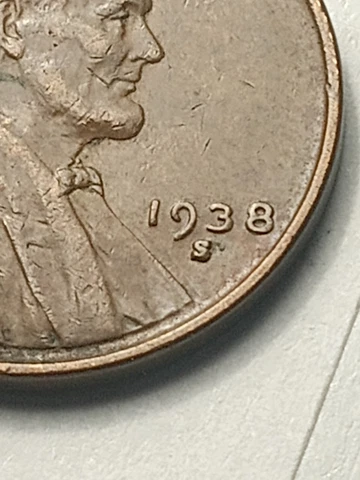 1938-S Lincoln Wheat Penny with Repunched Mint Mark Cover