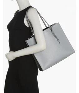 Marc Jacobs The Grind Large Leather Tote Bag Pebbled Leather Rock Grey NWT $450 - Picture 1 of 6