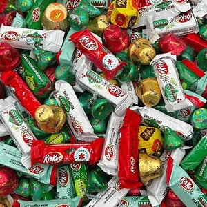 Mix di caramelle al cioccolato natalizie assortite - confezionate singolarmente - sacchetto da 3 libbre - Foto 1 di 4
