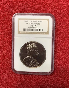 2002 Great Britain United Kingdom Golden Jubilee CU-NI 5 Pound NGC MS 67 - Picture 1 of 2