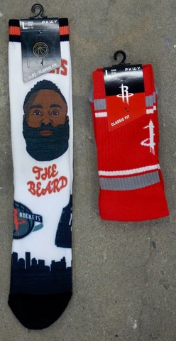 2 Pack NBA Houston Rockets Logo Socks Crew Retro Uniform Stripe Harden Red Green Cover
