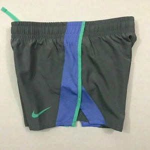 Nike NWT Girls Size Small Athletic Shorts Gray Blue Lined Dri Fit 890519-065 - Picture 1 of 3