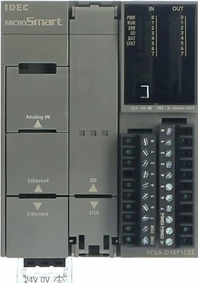 IDEC FC6A-D16R1CEE CPU Module, MicroSmart FC6A Series PLC, 8 Inputs, 8 Relay Out - Image 1 of 4