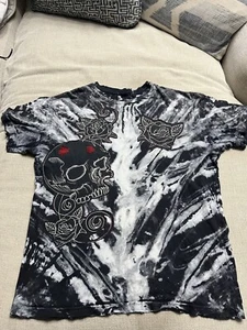 Affliction Shirt Men's M Red Label Skull Rose Gill Monte Graphic Print Series - Picture 1 of 3