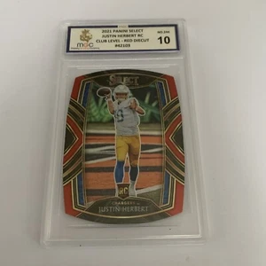2020 Select NFL JUSTIN HERBERT #244 RC Rookie DieCut Club Level Red Prizm MGC 10 - Picture 1 of 3