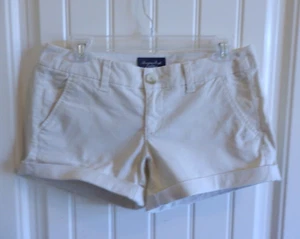 AEO American Eagle Women's Beige Stretch Cotton Blend Shorts SZ 2 - Picture 1 of 2