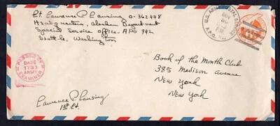 USA WW2 Military 1943 Censored Cover. SSO APO 942 Anchorage Alaska - Image 1 of 2