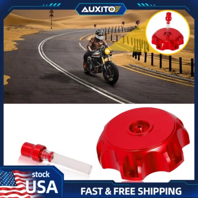 Nuevo Tapa de tanque de combustible de gasolina roja Válvula de tubo de aire de ventilación Pit Breather Motocicleta Foto 1 de 4