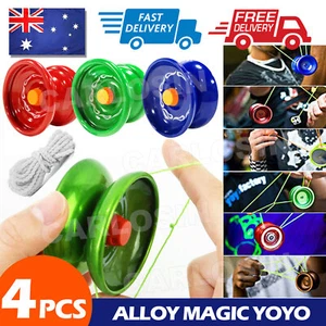 4X Aluminum Professional Yo-Yo Bundle Bearing Ball Kids Toy Magic YoYo VIC - Picture 1 of 9