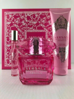 JUEGO DE REGALO PERFUME VERSACE CRISTAL BRILLANTE ABSOLU SPRAY 3.0 OZ + LOCIÓN 5.0 + MINI Foto 1 de 4