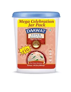 Tarro largo esponjoso de arroz Daawat Super Basmati cocido hasta 20 mm* de 2 kg - Imagen 1 de 4