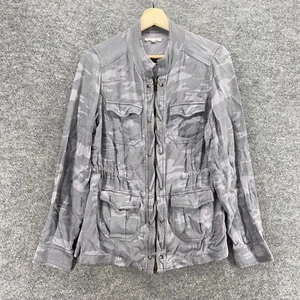 Maurices Jacket Women S Small Gray Camouflage Full Zip Elastic Waist Long Sleeve - Picture 1 of 9