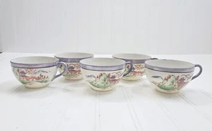 Antique Chikaramachi Noritake Set of 5 Hand Painted Lusterware Tea Cups - Picture 1 of 11
