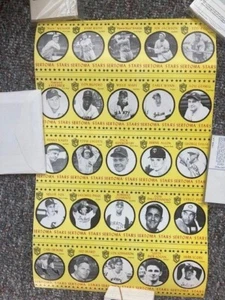 Sertoma Society - 1977 Puzzle Set - Uncut Sheet of 25 - RARE - Mays, Clemente, - Picture 1 of 2