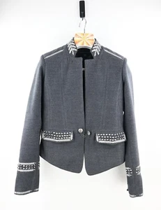 Cecelia De Bucourt military style jacket in charcoal size S - Picture 1 of 11