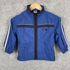 Vintage Nike Y2K Windbreaker Youth Medium (6) Full Zip Jacket Blue Black - Picture 1 of 7
